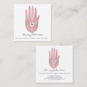 ウォーターカラーパームアンドスタースクエアビジネスカード スクエア名刺 (正面/裏面)