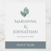 ウォーターカラーパームズと石板結婚ズ ワインラベル (シングルラベル)