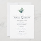 ウォーターカラーパームズと石板結婚ズ 招待状 (正面)