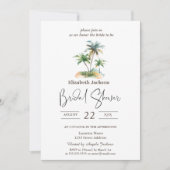 ウォーターカラーパームズサマーブライダルシャワー 招待状 (正面)
