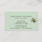 ウォーターカラーパームツリーズトロピカルテーマ 名刺 (裏面)