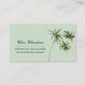 ウォーターカラーパームツリーズトロピカルテーマ 名刺 (正面)