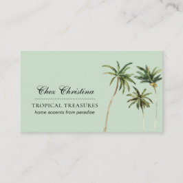 ウォーターカラーパームツリーズトロピカルテーマ 名刺