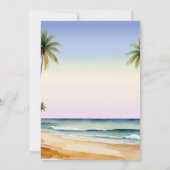 ウォーターカラーパームツリーズビーチアイランドブライダルシャワー 招待状 (裏面)