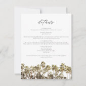 ウォーターカラーパームツリートロピカルビーチ詳細カード 招待状 (正面)