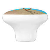 ウォーターカラーパームツリービーチシーンコラージュ セラミックノブ (側面)