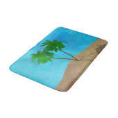 ウォーターカラーパームツリービーチシーンコラージュ バスマット (アングル)
