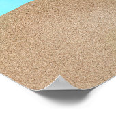 ウォーターカラーパームツリービーチシーンコラージュ ポスター (角)