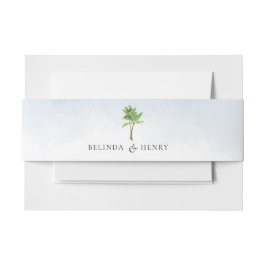 ウォーターカラーパームツリービーチ結婚式招待状 招待状ベリーバンド