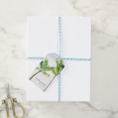 ウォーターカラーパームツリービーチ結婚式 ギフトタグ (より糸付き)