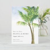ウォーターカラーパームツリービーチ結婚式 セーブザデート (スタンド正面)