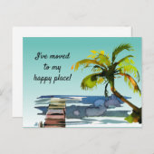 ウォーターカラーパームツリーマイハッピーに移動 案内ポストカード (正面/裏面)