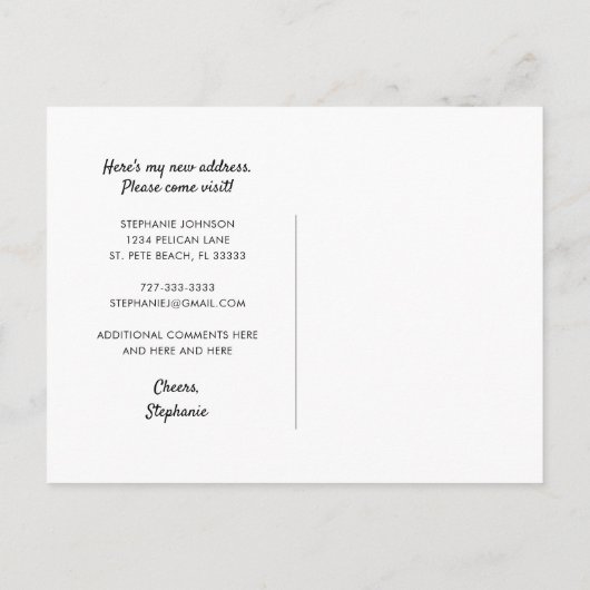 ウォーターカラーパームツリーマイハッピーに移動 案内ポストカード (裏面)