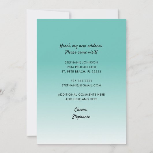 ウォーターカラーパームツリーマイハッピーに移動 案内状 (裏面)