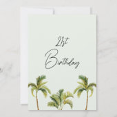 ウォーターカラーパームツリー21st誕生日招待状 招待状 (裏面)