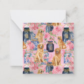 ウォーターカラーパームビーチゴールデンレトリバージンジャージャー ノートカード (裏面)