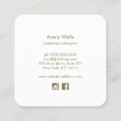 ウォーターカラーパームブランチトロピカルランドスケープデザイン スクエア名刺 (裏面)