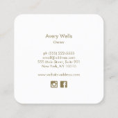 ウォーターカラーパームリーフトロピカルアパレルブティック スクエア名刺 (裏面)