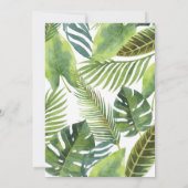 ウォーターカラーパームリーフトロピカル結婚式招待状 招待状 (裏面)