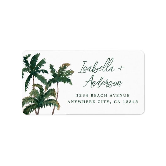 ウォーターカラーパーム差出人住所 ラベル (正面)