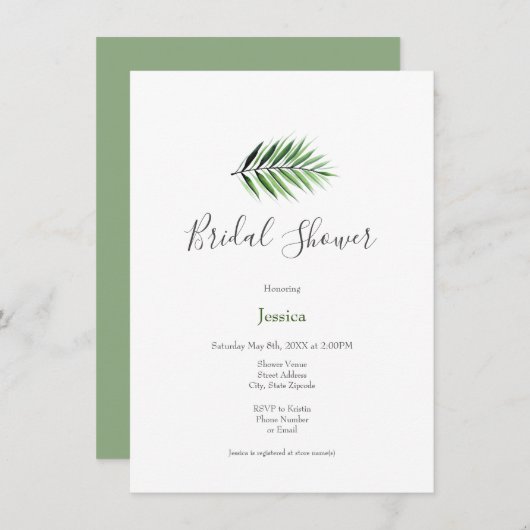 ウォーターカラーパーム招待状 招待状 (正面/裏面)