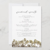 ウォーターカラーパーム春結婚のウェルカム旅程 招待状 (裏面)