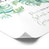 ウォーターカラーパーム葉ズミモザバー ポスター (角)