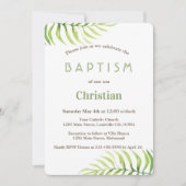 ウォーターカラーパーム葉ビーチボーバプティスマ招待状 招待状 (正面)