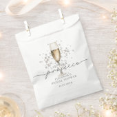 ウォーターカラーパール&プロセッコブライダルシャワーの好意 フェイバーバッグ (クリップ留めされた状態)