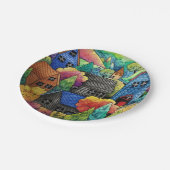 ウォーターカラーヒルサイドビレッジウィズハカラフルウス ペーパープレート (アングル)