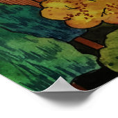 ウォーターカラーヒルサイドビレッジウィズハカラフルウス ポスター (角)