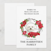 ウォーターカラービコンフリズポインセチアリース シーズンカード (正面/裏面)