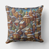 ウォーターカラービレッジクリスマスモティフスホリデー クッション (裏面)