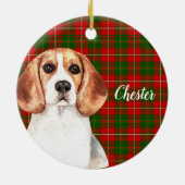 ウォーターカラービーグルドッグパーソナライズされた セラミックオーナメント (裏面)