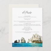 ウォーターカラービーチスカイラインカボメキシコ詳細カード 招待状 (正面/裏面)