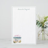 ウォーターカラービーチチェア オーダーメイド 便箋 (スタンド正面)