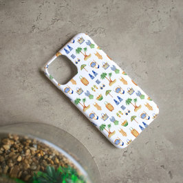 ウォーターカラービーチバケーション旅行 iPhone 16 PLUSケース