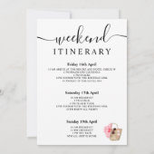 ウォーターカラービーチバッグ誕生日ピンクのプログラム週末 招待状 (裏面)