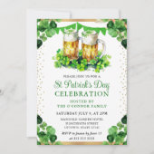 ウォーターカラービールパインズセントパトリックの日 招待状 (正面)