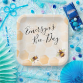 ウォーターカラービー誕生日 ペーパープレート (パーティー)