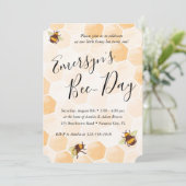 ウォーターカラービー誕生日 招待状 (スタンド正面)