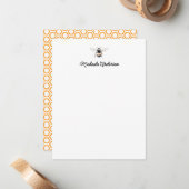 ウォーターカラービー&ハニカパーソナライズされたム ノートカード (正面/裏面インサイチュ)