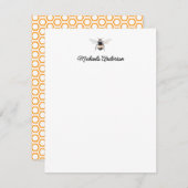 ウォーターカラービー&ハニカパーソナライズされたム ノートカード (正面/裏面)