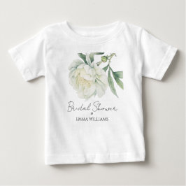 ウォーターカラーピオニーフラワー | ブライダルシャワー ベビーTシャツ
