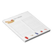 ウォーターカラーピザの買い物リスト ノートパッド (アングル)