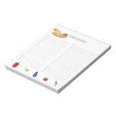 ウォーターカラーピザの買い物リスト ノートパッド (回転)
