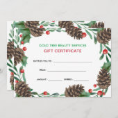 ウォーターカラーピネコーンホリデー |商品券 (正面/裏面)