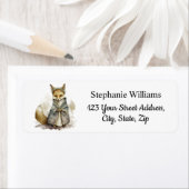 ウォーターカラーピルグリムキツネ秋差出人住所 ラベル (インサイチュ)