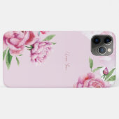 ウォーターカラーピンクの芍薬フラワー Case-Mate iPhoneケース (裏面(横))