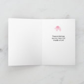 ウォーターカラーピンクエレファントウェルカムベビー カード (内部)